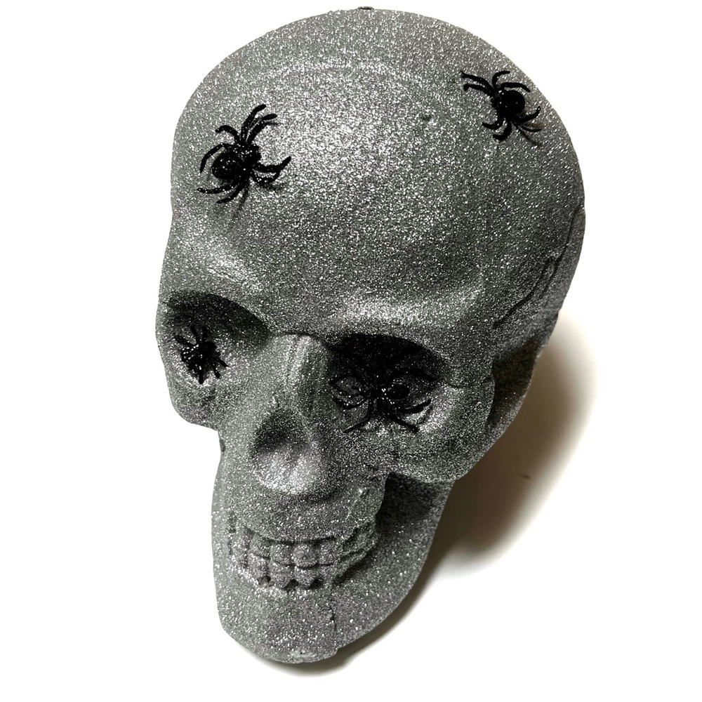 SALE!  Silver Glitter Skull